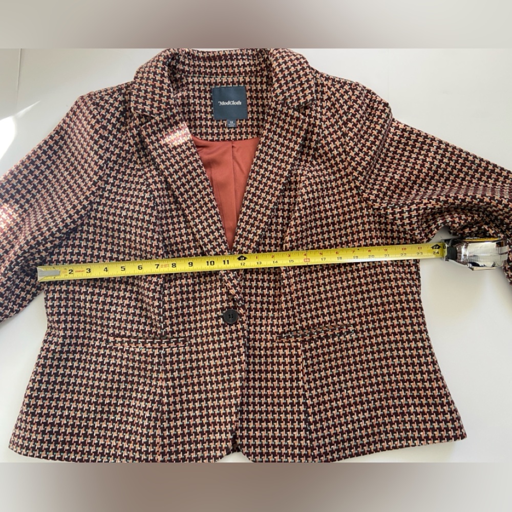 MODCLOTH Houndstooth Wool Jacket 1X - Picture 8 of 11